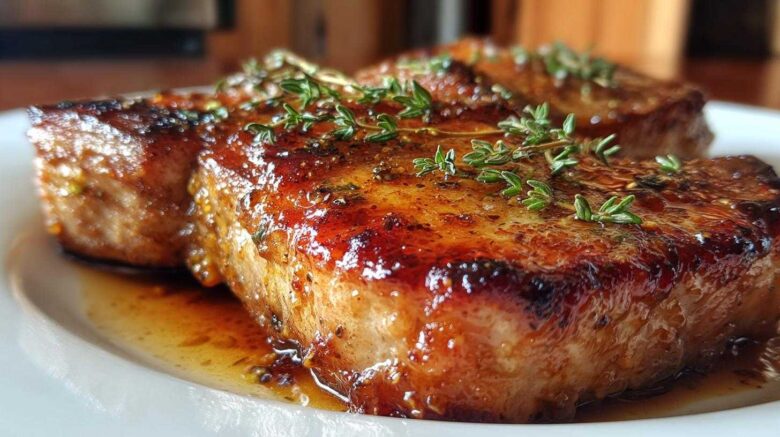 Apple Cider Glazed Pork Chops