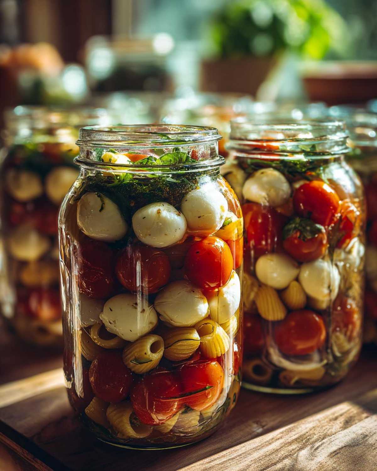 Caprese Pasta Salad Jars - detail 2