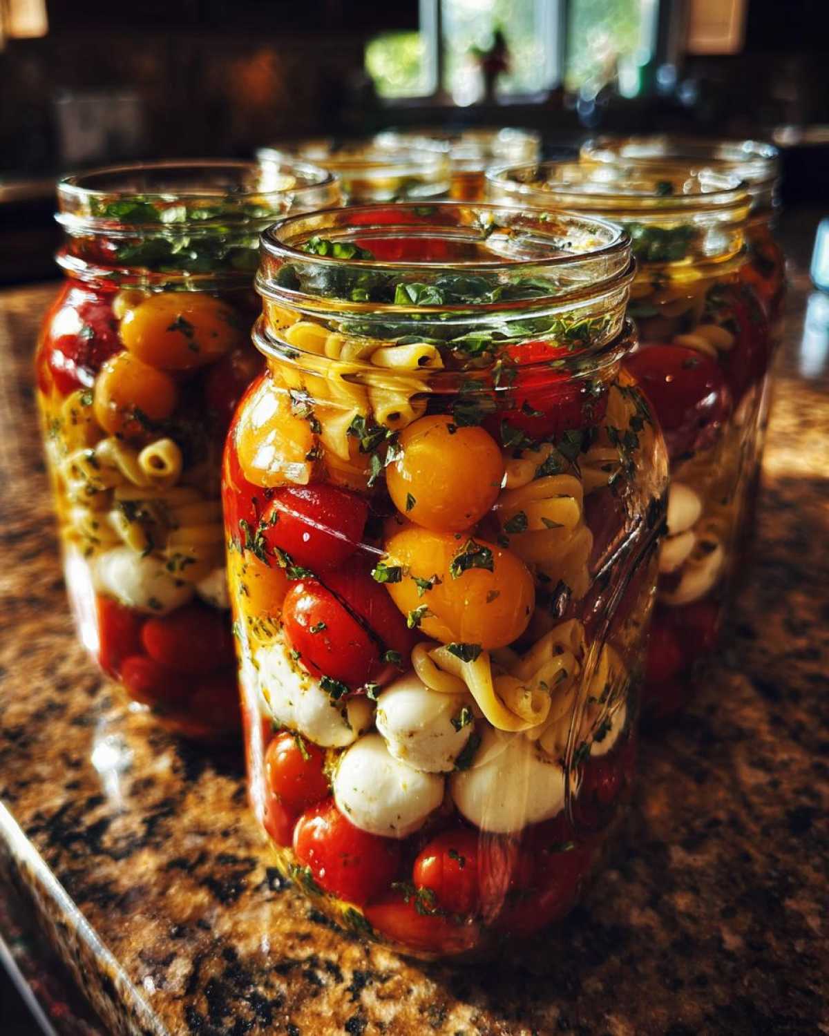 Caprese Pasta Salad Jars - detail 3