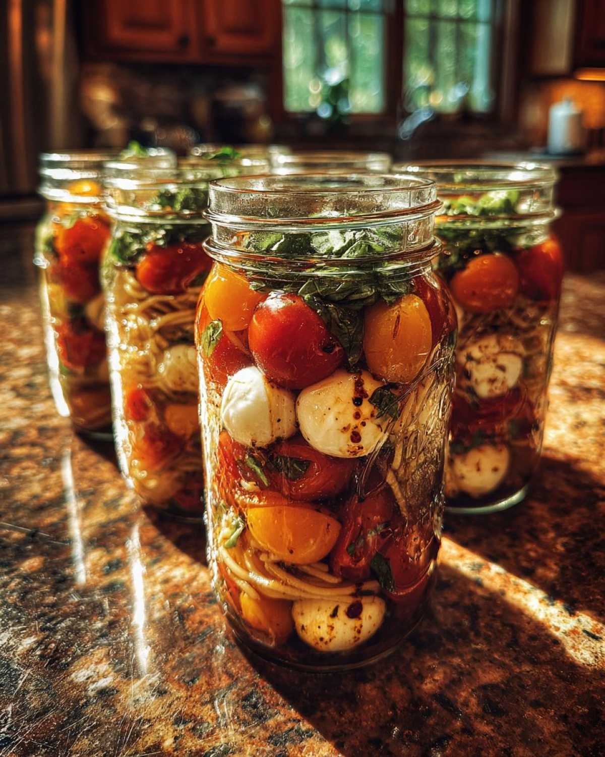 Caprese Pasta Salad Jars - detail 4