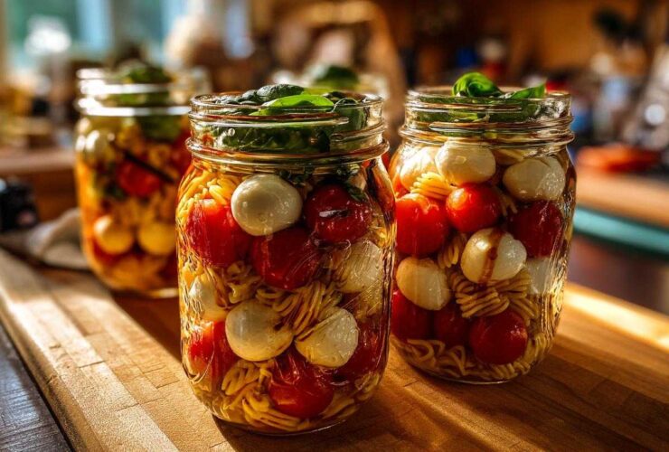 Caprese Pasta Salad Jars