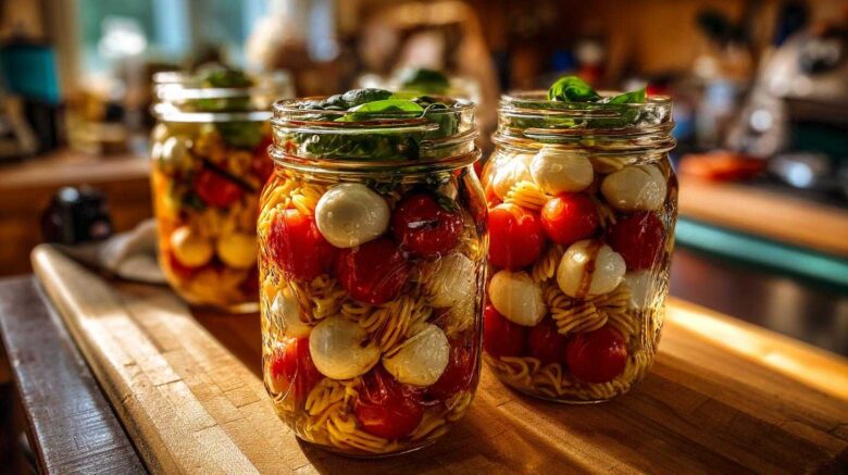 Caprese Pasta Salad Jars