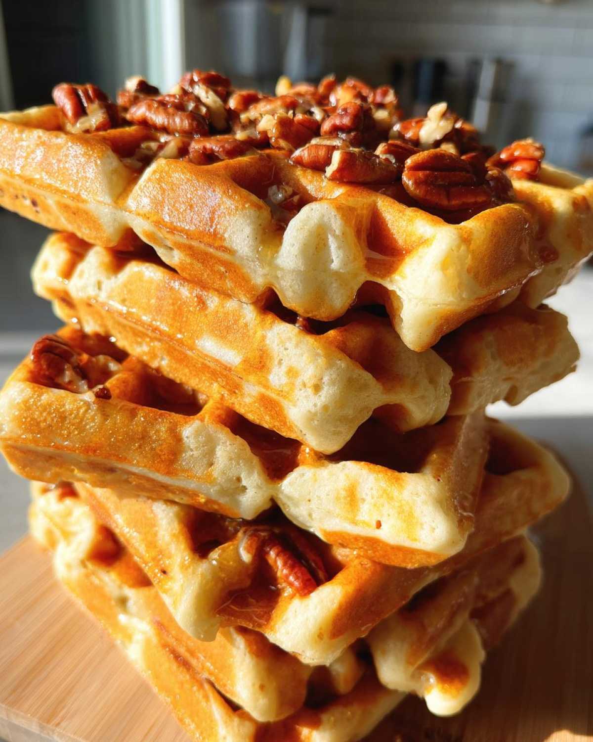 Fluffy Maple Pecan Waffles - detail 1