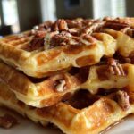 Fluffy Maple Pecan Waffles