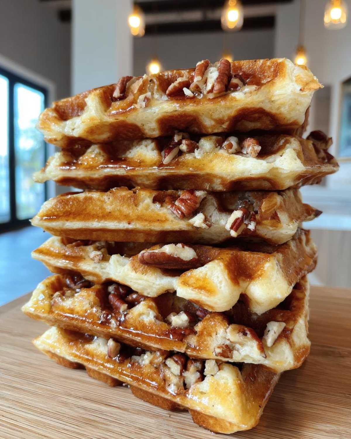 Fluffy Maple Pecan Waffles - detail 2