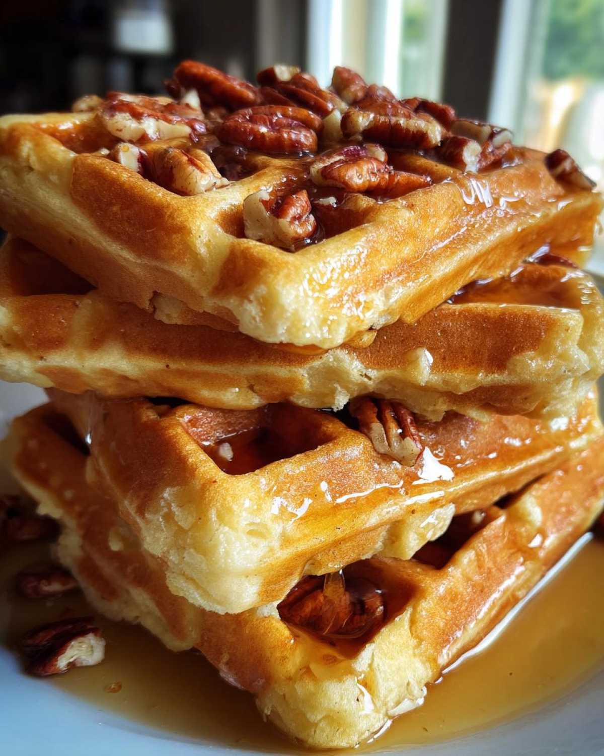 Fluffy Maple Pecan Waffles - detail 3