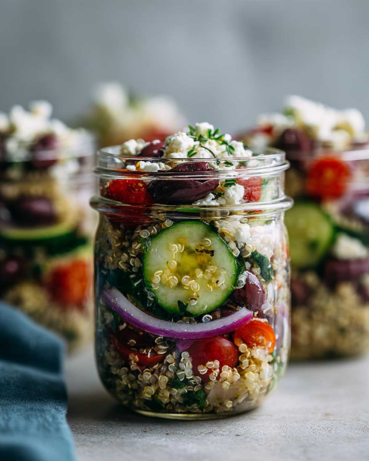Greek Quinoa Salad Jars - detail 1