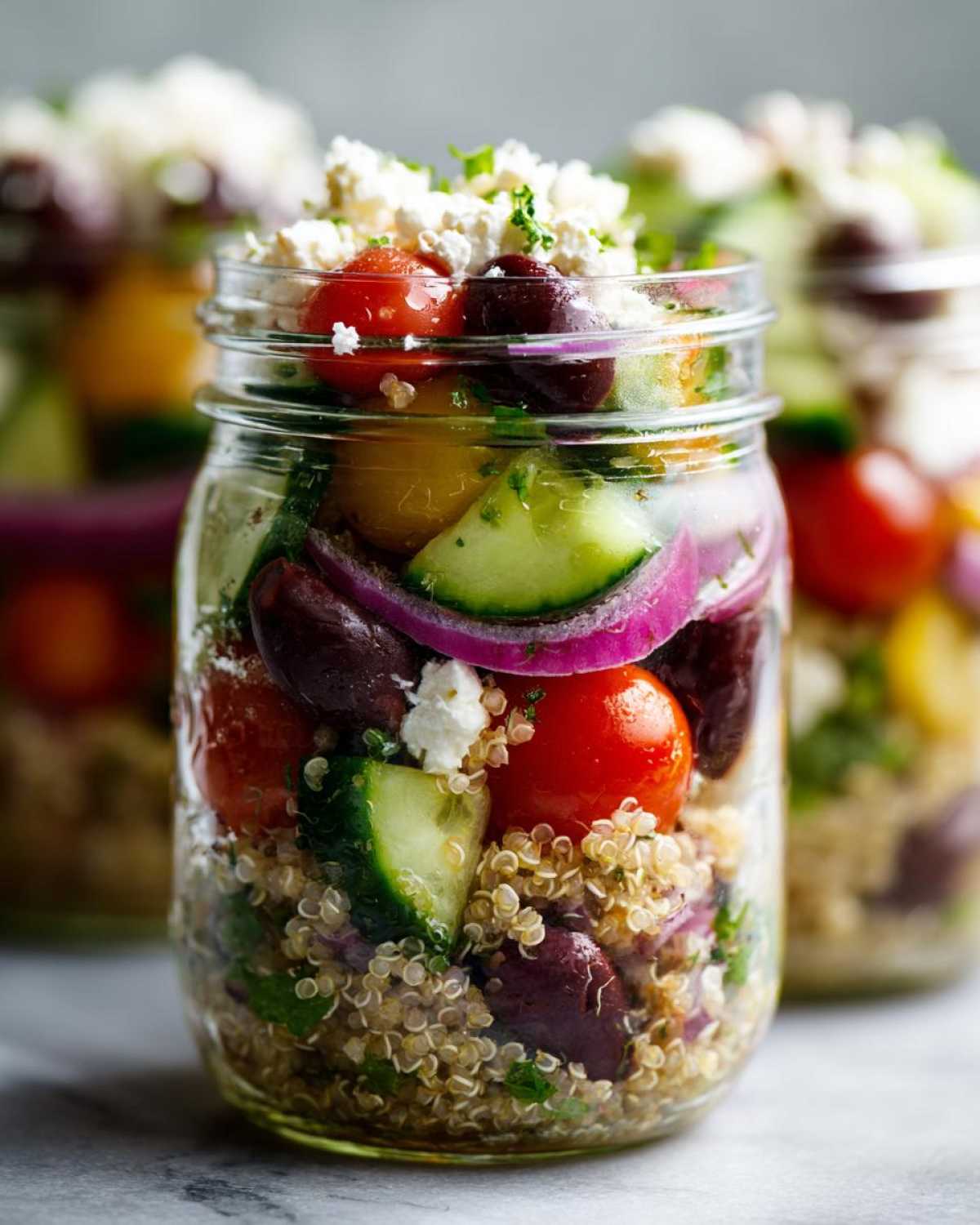 Greek Quinoa Salad Jars - detail 2