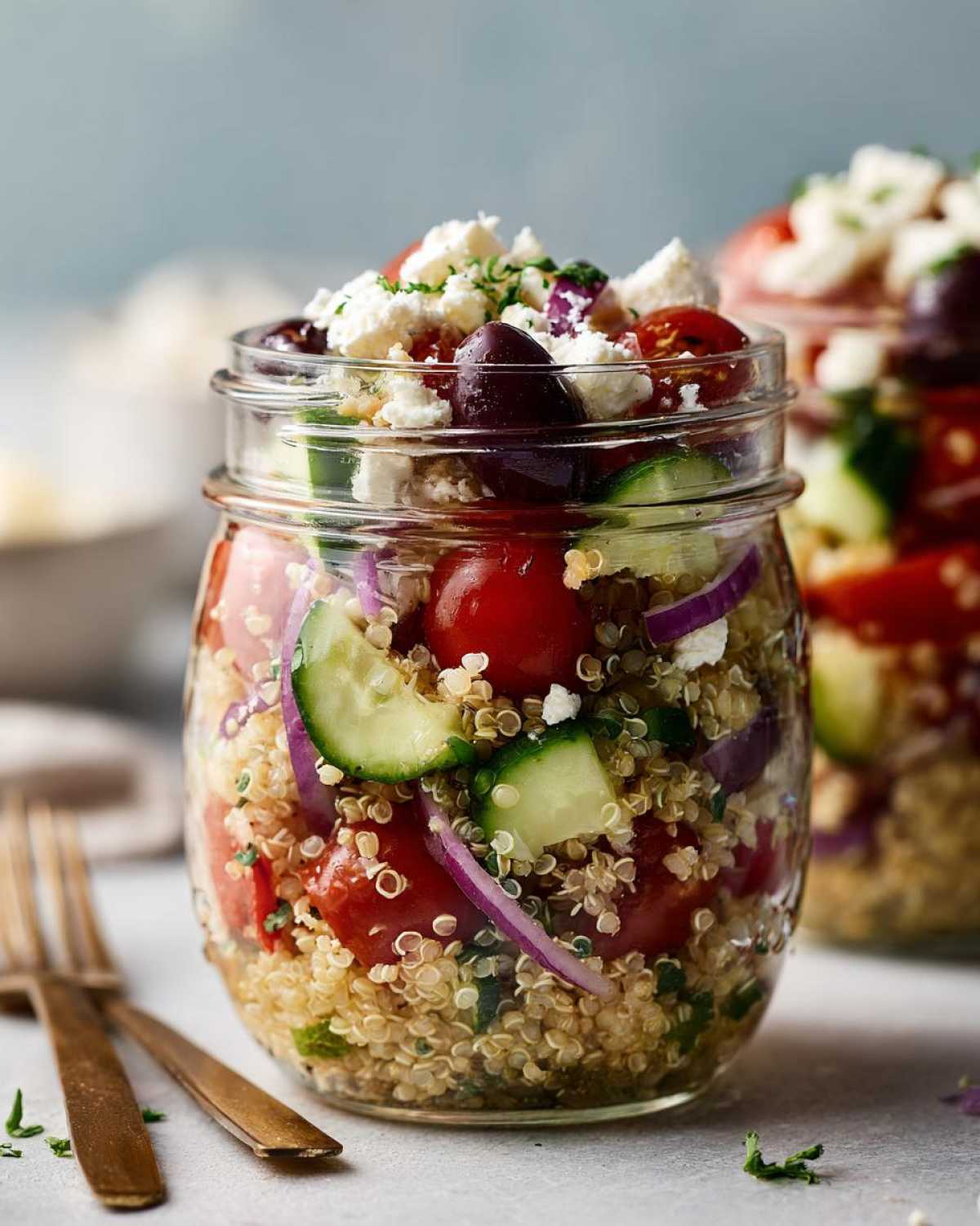 Greek Quinoa Salad Jars - detail 3