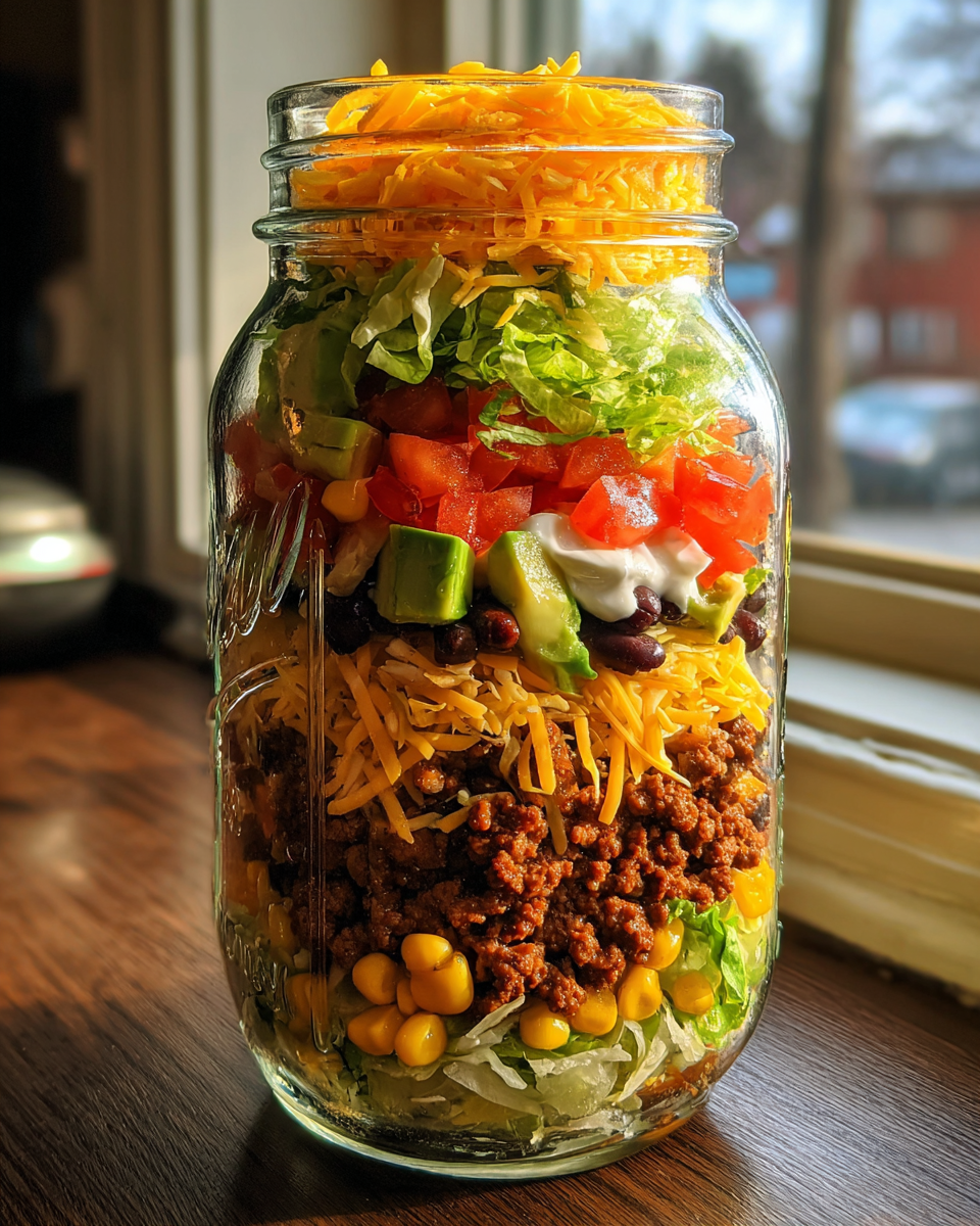 Mason Jar Taco Salad - detail 2