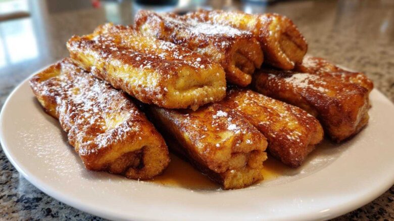 Pumpkin French Toast Roll-Ups