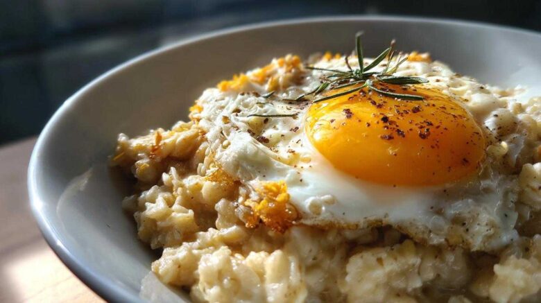 Savory Cheddar Egg Oatmeal