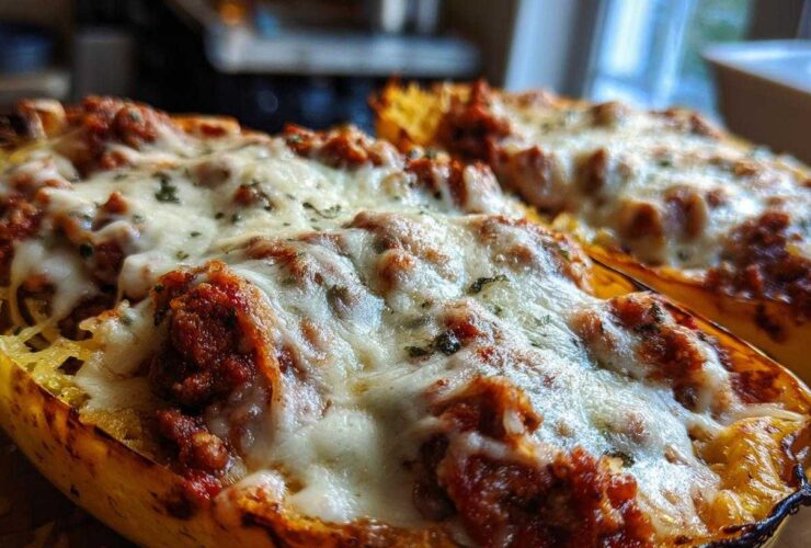 Spaghetti Squash Lasagna Boats