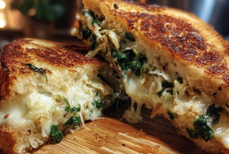 Spinach Artichoke Grilled Cheese