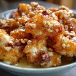 Close-up of crispy shrimp coated in sweet glaze and topped with chopped walnuts, Copycat Panda Express Honey Walnut Shrimp.